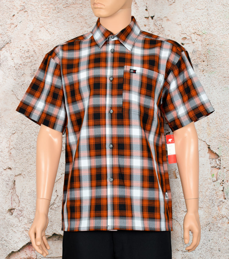 *New w/ Tags* Vintage Men's OSO Brand Orange Plaid Button Up Shirt - Medium