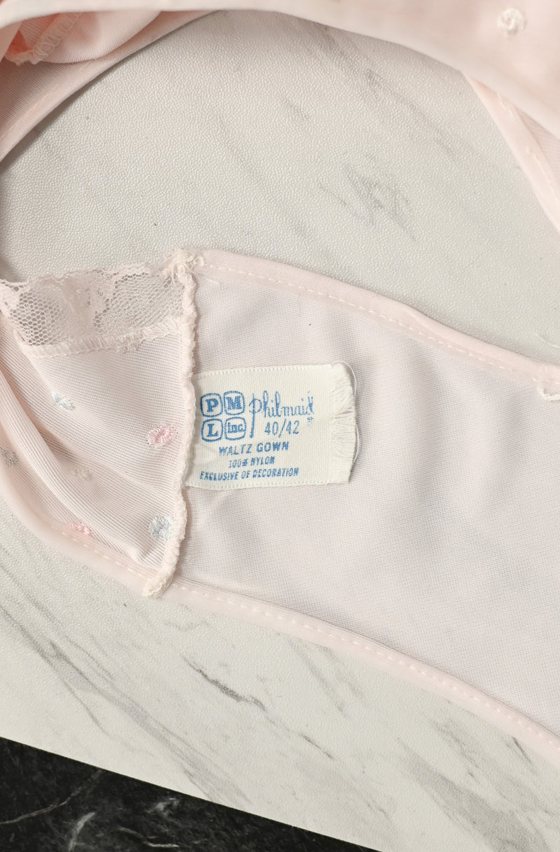 Vintage 50s/60s Light Pink PHILMAID Nylon Waltz Nightgown - 40/42