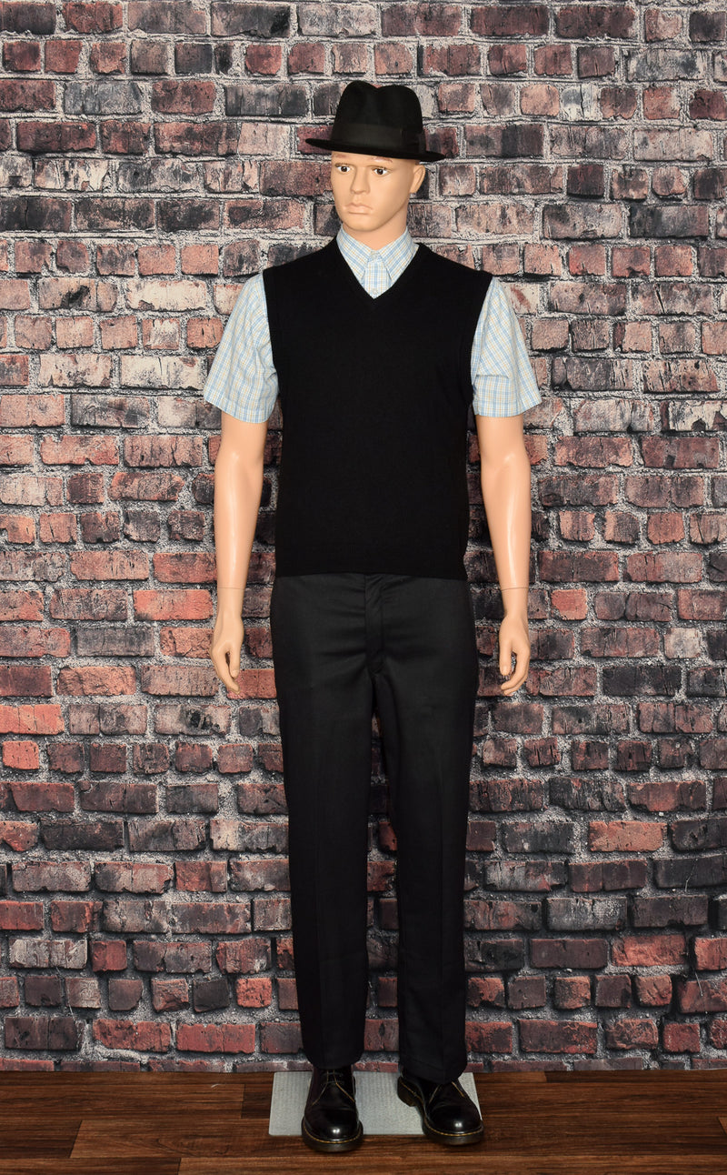 Men's Ben Sherman Blue & Light Brown Checkered Short Sleeve Button Up Shirt - L