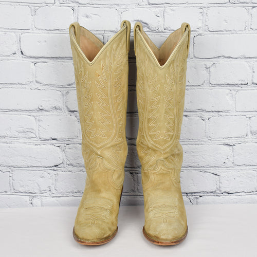 Women's Vintage 50s ACME Tan Suede Leather Western Cowboy Boots - 6-1/2 D