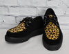 NEW IN BOX T.U.K. Footwear Black & Leopard Viva Low Creeper - US Men's 4 / Women's 6