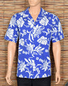 Vintage 70s Blue/White Floral KAI NANI Hawaiian Shirt - XL
