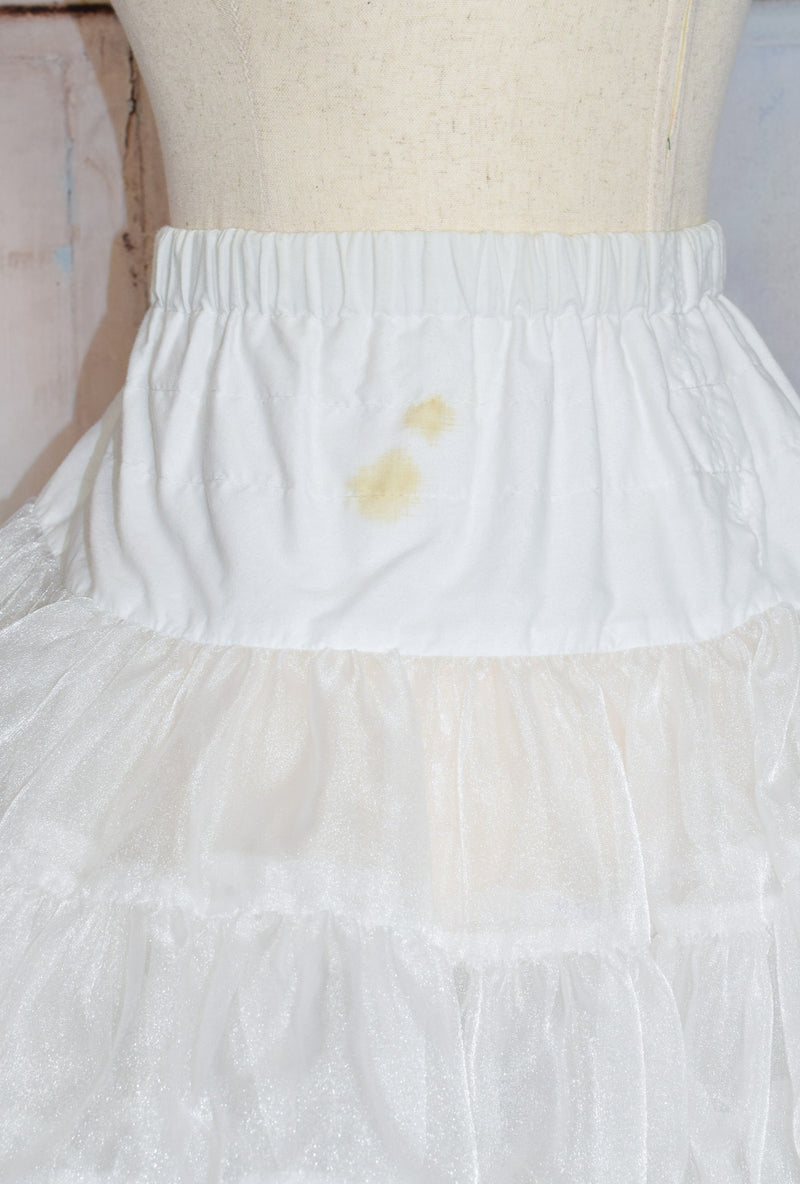 Vintage 50s White Nylon Tulle Underskirt Crinoline