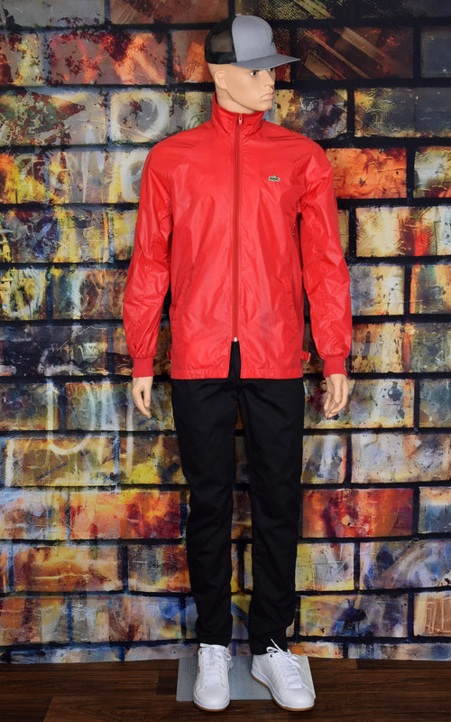 Men's Vintage The Lacoste Club Red Nylon Windbreaker Jacket - S