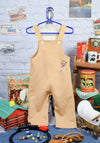 Vintage Kid's Tan Overalls w/ Embroidered Lamb