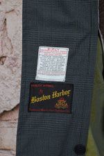 Rare Vintage Men's 50s/60s Boston Harbor Grey & Black Plaid Trench Coat w/ McGregor Fur Lining - 40R