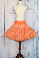 Vintage 50s Coral Orange FASHIONS BY NITA SMITH Nylon Petticoat Crinoline