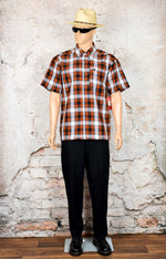 *New w/ Tags* Vintage Men's OSO Brand Orange Plaid Button Up Shirt - Medium
