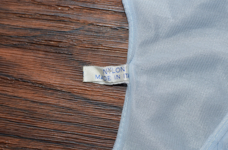 Women's Vintage Ricam Light Blue Ruffle Accent Nightgown - 4