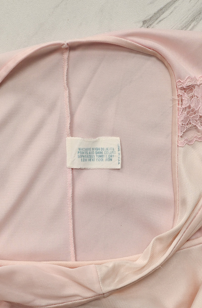 Vintage 70s/80s Light Pink VANITY FAIR Sleeveless Nightgown - M