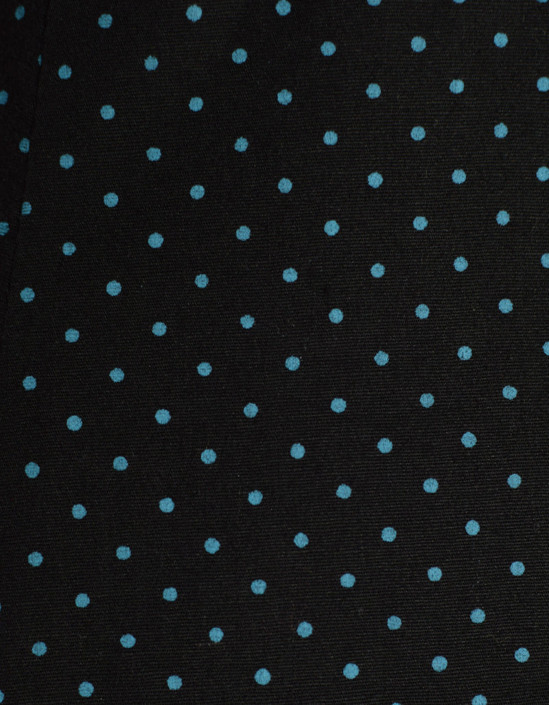 Vintage 90's Black/Blue Polka-dot JODY CALIFORNIA Midi Dress - 7/8
