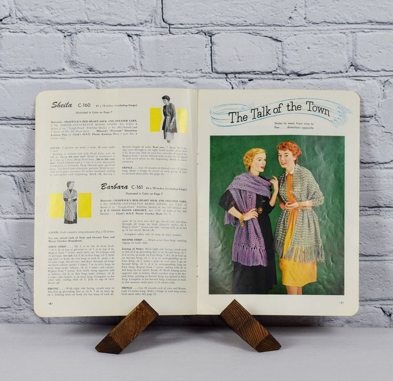 Vintage 1952 J. & P. Coats Clarks - Festive Stoles and Blouse No. 296 - Guide Book Magazine