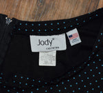 Women's Vintage Jody California Black/Blue Polka-dot Midi Dress - 7/8