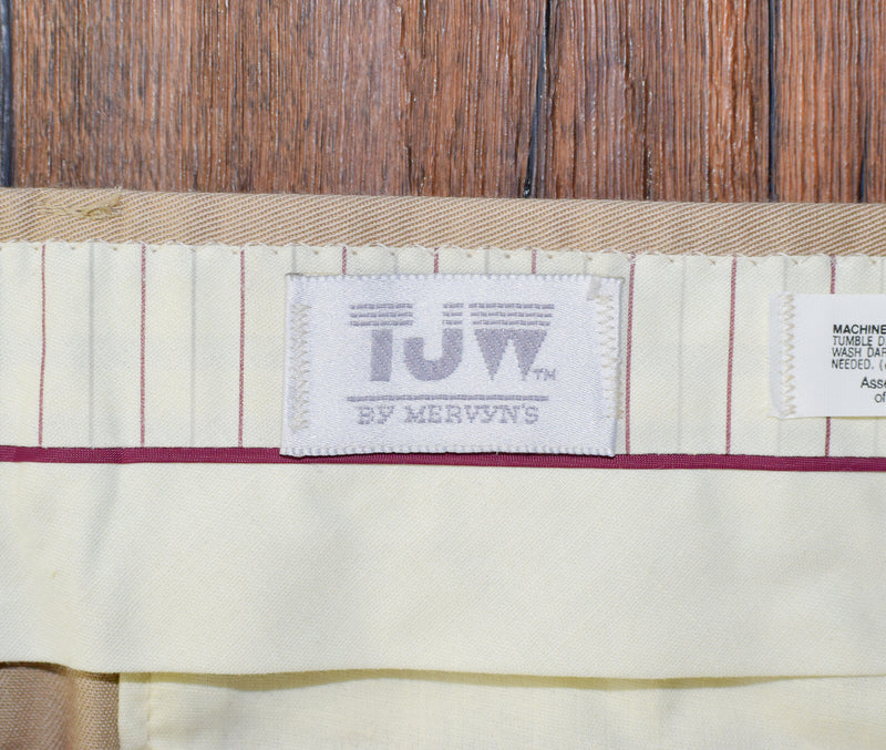 DEADSTOCK - Vintage 80s Khaki Brown TJW By MERVYN'S Dress Pants - 42 X 32