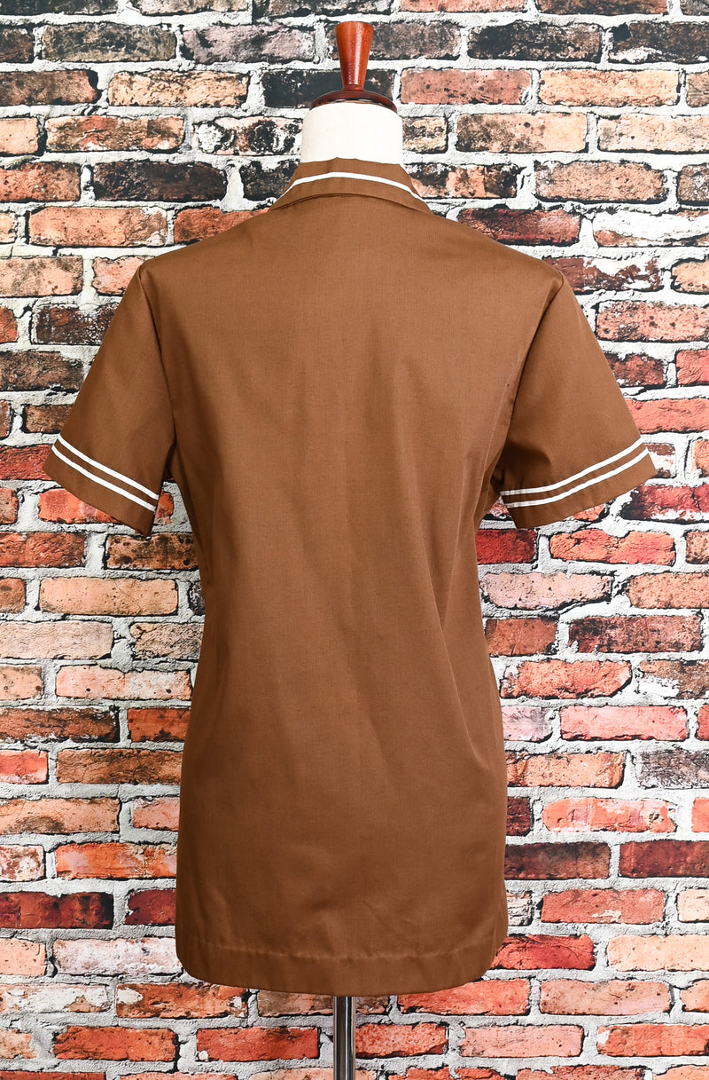 Vintage 60s Brown MONTGOMERY WARD Micro Mini Zip Up Mod Dress