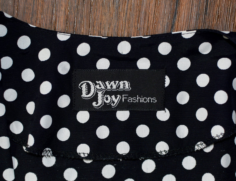 NEW W/ TAGS Vintage Dawn Joy Black and White Polka-dot w/ Accent Bow D Barrio Boutique NEW W/ TAGS Vintage Dawn Joy Black and White Polka-dot w/ Accent Bow D Barrio Boutique