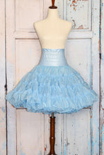 Vintage 50s Baby Blue Nylon Tulle Underskirt Crinoline