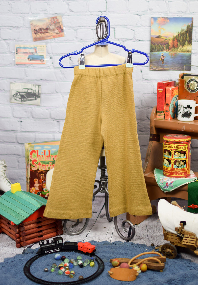 Boy's Vintage Brig-a-doon Knitissimo Light Brown Acrylic Long Sleeve Shirt & Pants Set