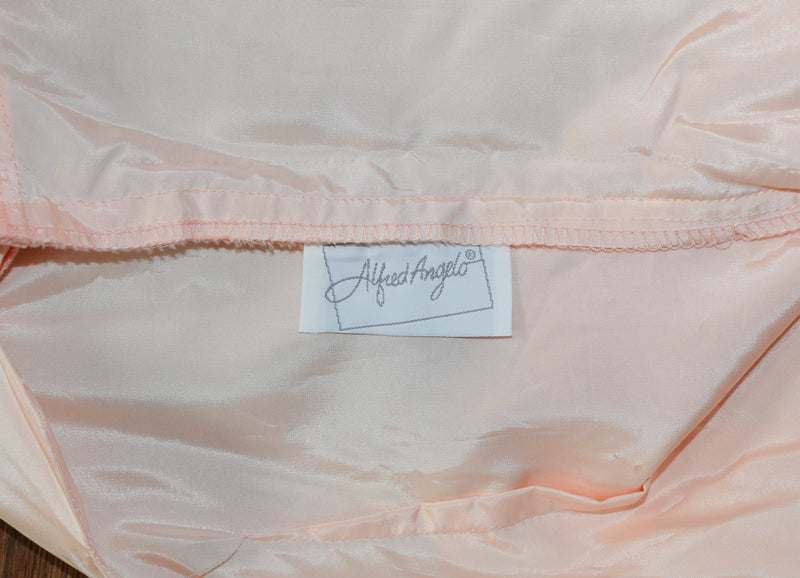 Women's Vintage 80's Alfred Angelo Pink Taffeta Drop Waist High Low Formal Dress