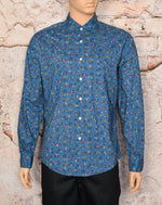 Vintage 90's Blue Floral BROOKS BROTHERS Long Sleeve Button Up Shirt - L