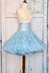 Vintage 50s Baby Blue Nylon Tulle Underskirt Crinoline