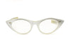 Vintage 50s White Cat Eye Glasses w/ Star Detailing