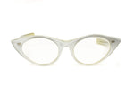 Vintage 50s White Cat Eye Glasses w/ Star Detailing