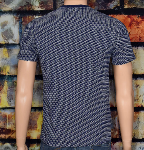 Dark Blue Geometric ORIGINAL PENGUIN Short Sleeve T-Shirt - M