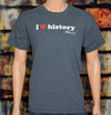 Bluish Grey I LOVE HISTORY Short Sleeve T-Shirt - L