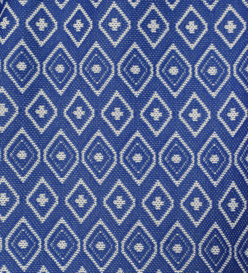 Vintage 70's Blue Geometric Diamond Shape UNBRANDED Long Sleeve Shirt