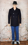 Men's Vintage Black Navy Heavy Wool Pea Coat