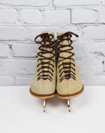 Vintage Kid's Riedell Red Wing Light Brown Suede Leather Ice Skates - 12
