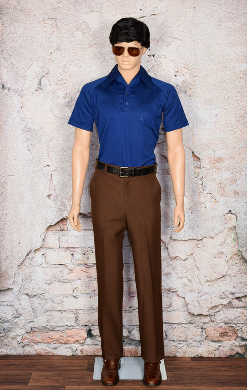 Men's Vintage 70s JCPenney Dark Blue Short Sleeve Polo - M