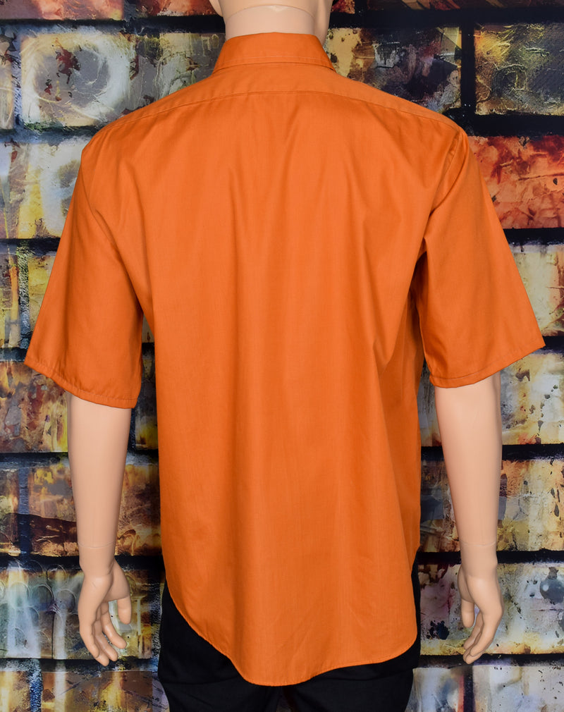 Men's Vintage Century Century Van Heusen Burnt Orange Short Sleeve Button Up Dress Shirt