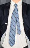 Vintage Christian Dior Blue & Red Diagonally Striped Necktie