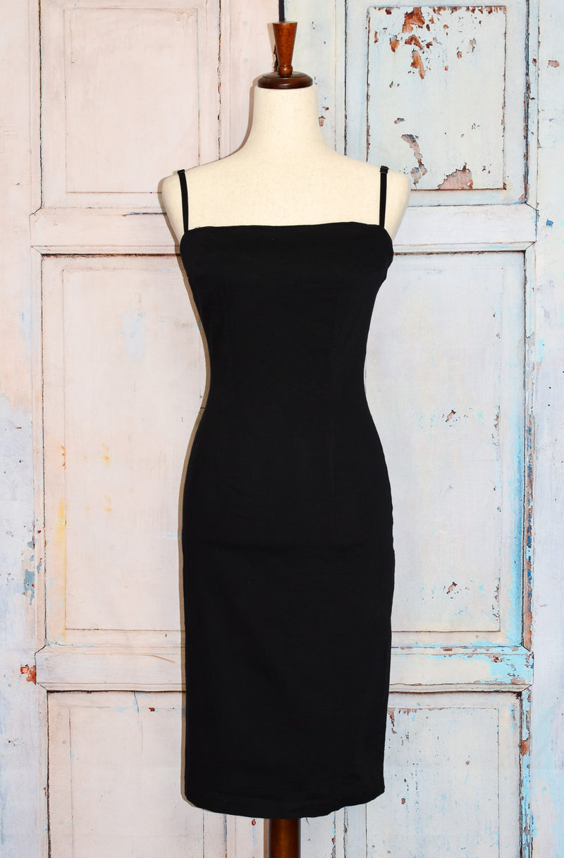 Vintage Black LUCKY 13 Sleeveless Rockabilly Shift Dress