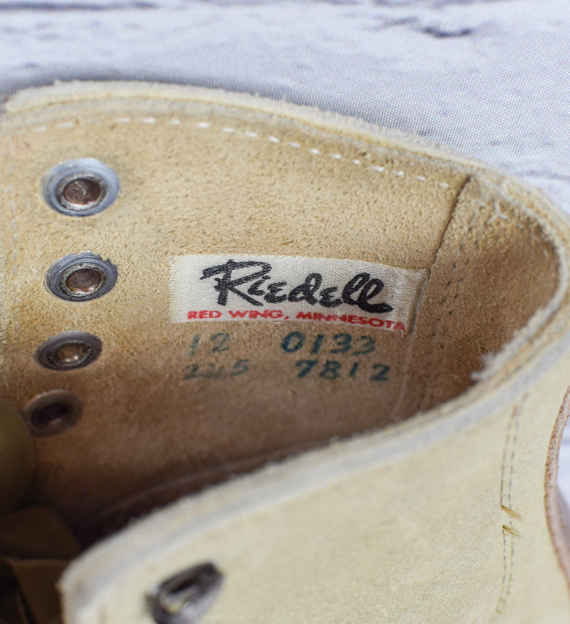 Vintage Kid's Riedell Red Wing Light Brown Suede Leather Ice Skates - 12