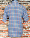 Vintage 70s Blue & Red Plaid CHARLES ALEXANDER Short Sleeve Button Up Shirt