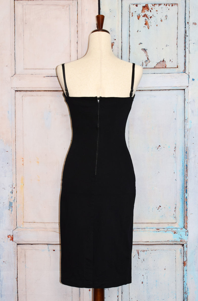 Vintage Black LUCKY 13 Sleeveless Rockabilly Shift Dress