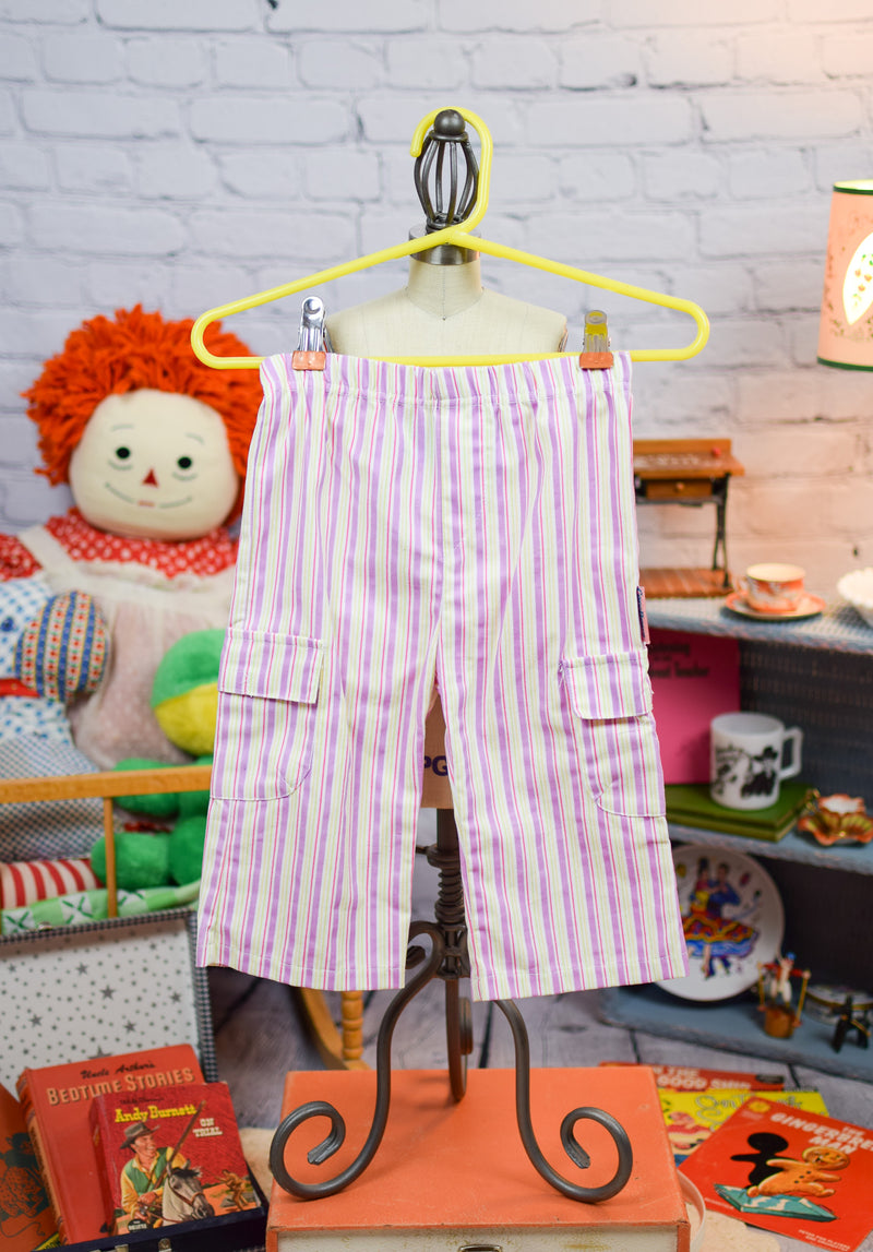 Vintage Kids Care Bears Striped Pants - 4T