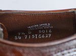 Men's RARE Vintage Allan Temple Imperials Brown Leather Cap Toe Oxford Dress Shoes - 7-1/2 D