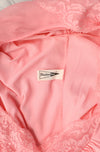 Vintage 80s Pink SHADOWLINE Embroidered Rose Button Nightgown - M