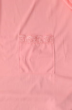 Vintage 80s Pink SHADOWLINE Embroidered Rose Button Nightgown - M