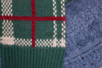 Boy's Vintage Donmoor Green Plaid Orlon Acrylic Cardigan Sweater - 8