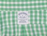 Green Checkered BROOKS BROTHERS Button Down Short Sleeve Shirt - L