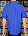 Men's Vintage 90s Ralph Lauren Blue Short Sleeve Button Down Shirt - L