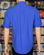Vintage 90s Blue RALPH LAUREN Short Sleeve Button Down Shirt - L