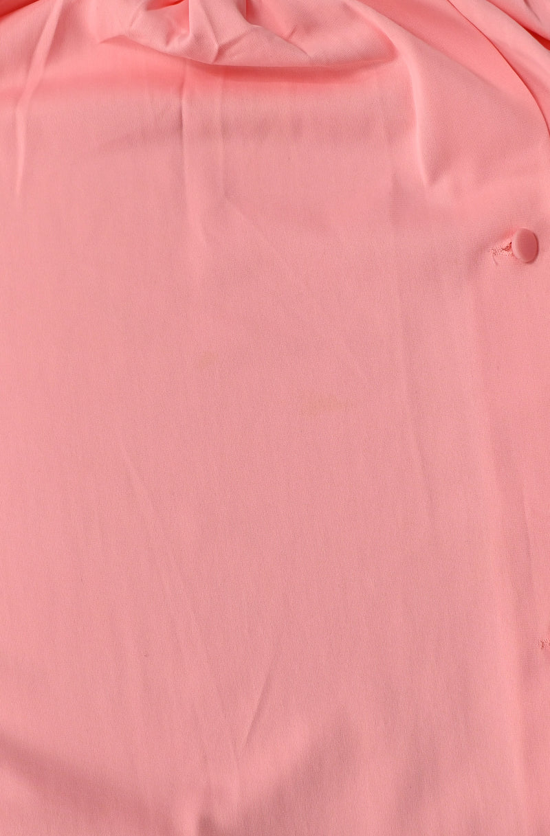 Vintage 80s Pink SHADOWLINE Embroidered Rose Button Nightgown - M