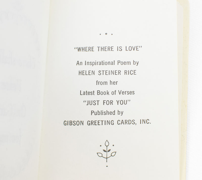 Vintage 50s "WHERE THERE IS LOVE" by Helen Steiner Rice -  Miniature Poetry Greeting Book