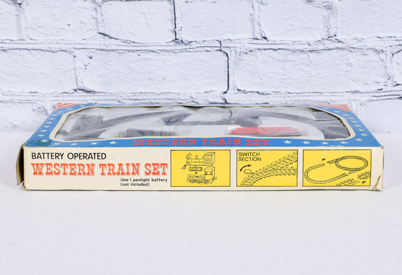 Vintage Battery Operated Western Train Set w/ Original Box